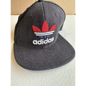 Adidas Denim Red White Blue Snapback Hat One Size Fits Most